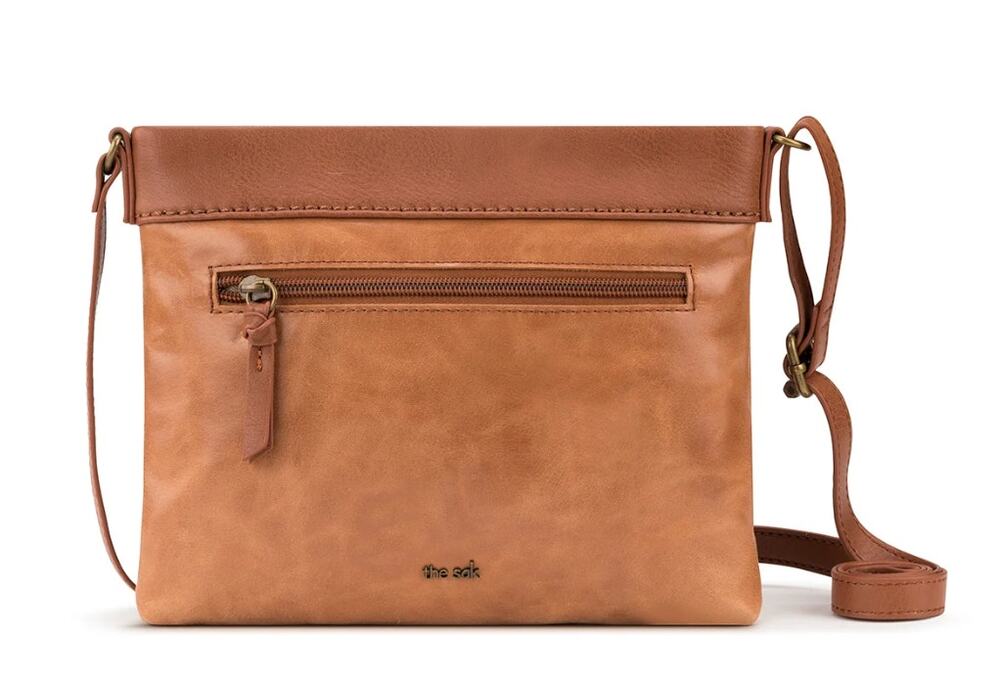 The Sak Sanibel Mini Leather Crossbody in Tobacco Coffee